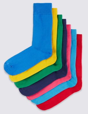 7 Pairs of Freshfeet&trade; Cotton Rich Stay Soft Socks with Silver Technology